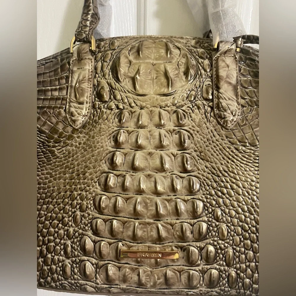 NWT…BRAHMIN… SATCHEL/CROSSBODY CROCODILE/ALLIGATOR EMBOSSED HANDBAG - Picture 11 of 16